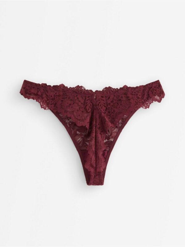 Thong in lace  with regular waist - 3006410-9938