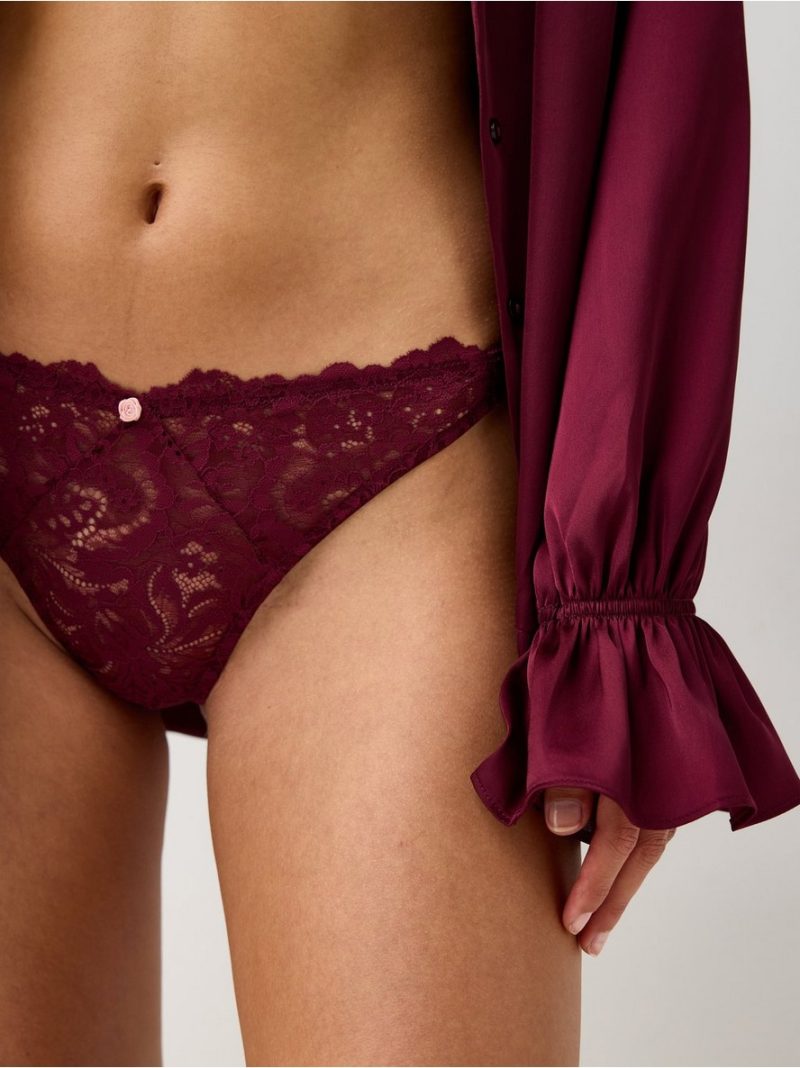 Thong in lace with regular waist - 3006410-9938