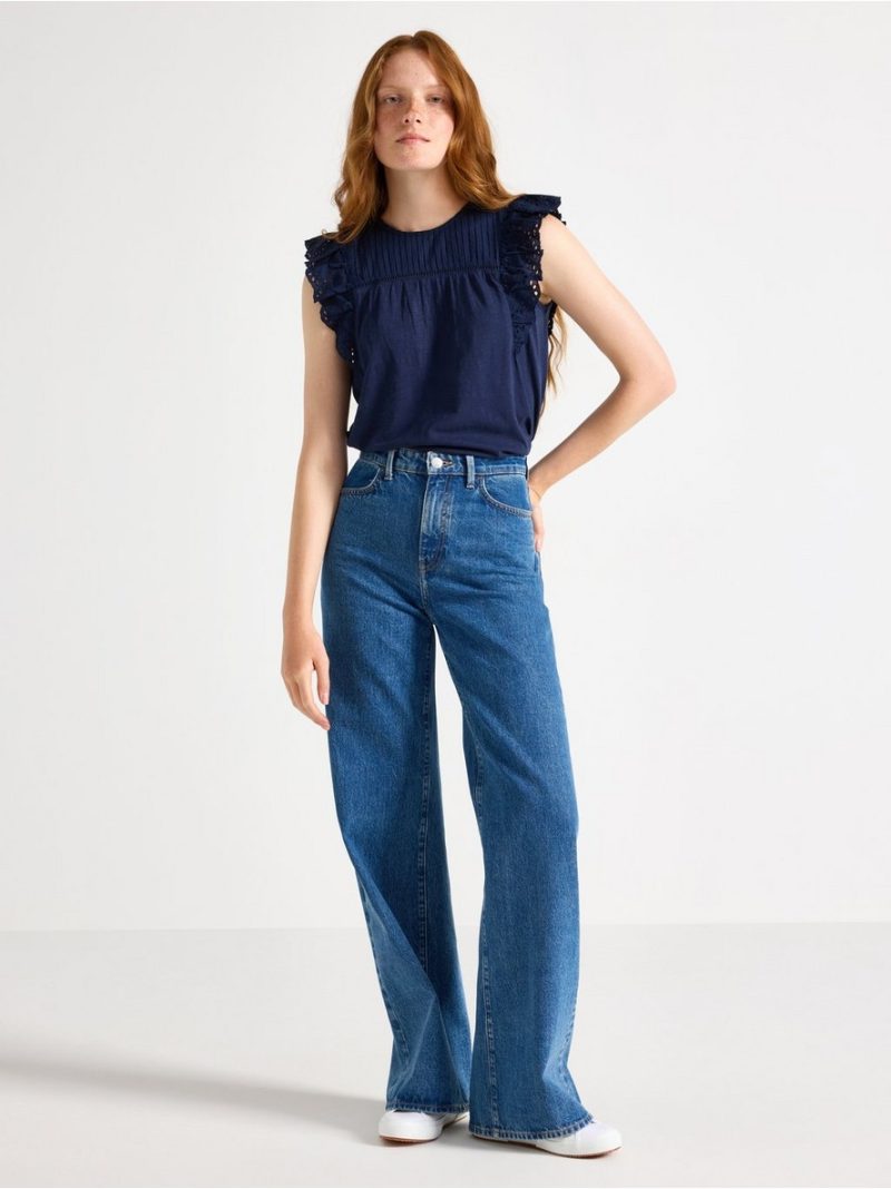 Top with broderie anglaise - 3006633-2150