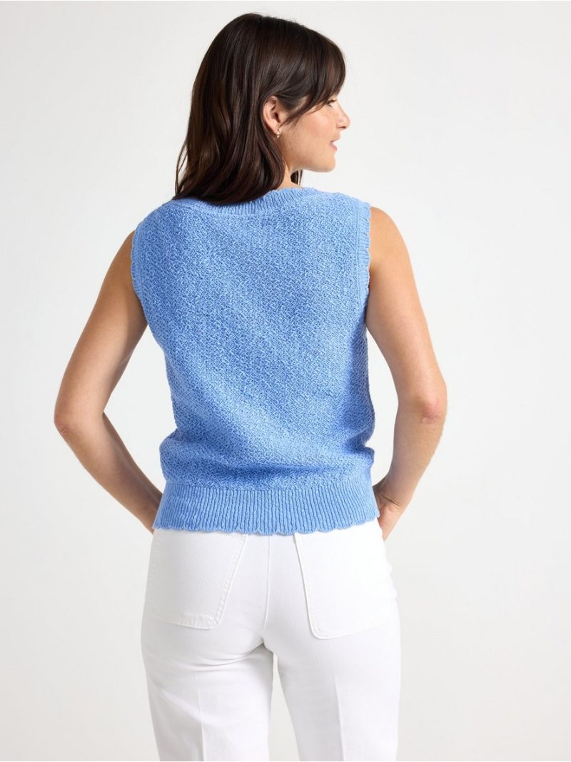 Knitted top with boat neck - 3006734-4114