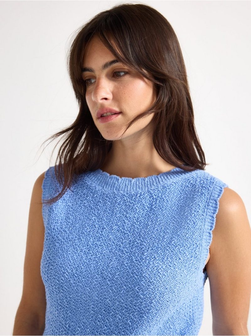 Knitted top with boat neck - 3006734-4114