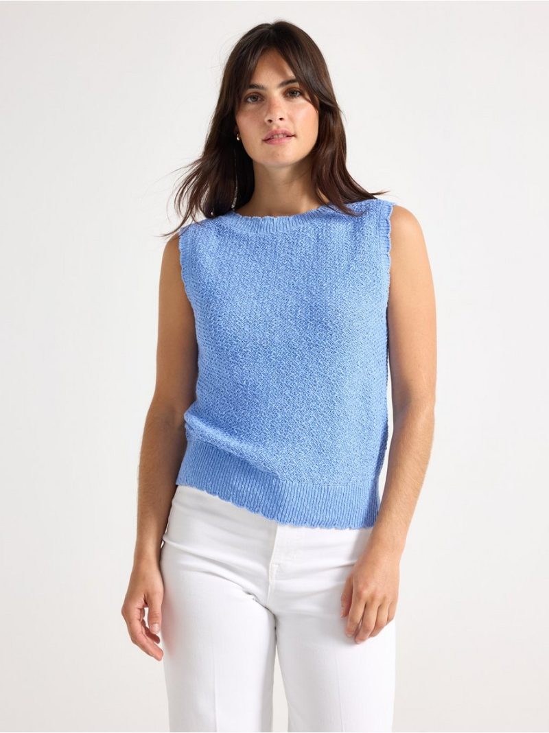 - Knitted top with boat neck Knitted top with boat neck - 3006734-4114
