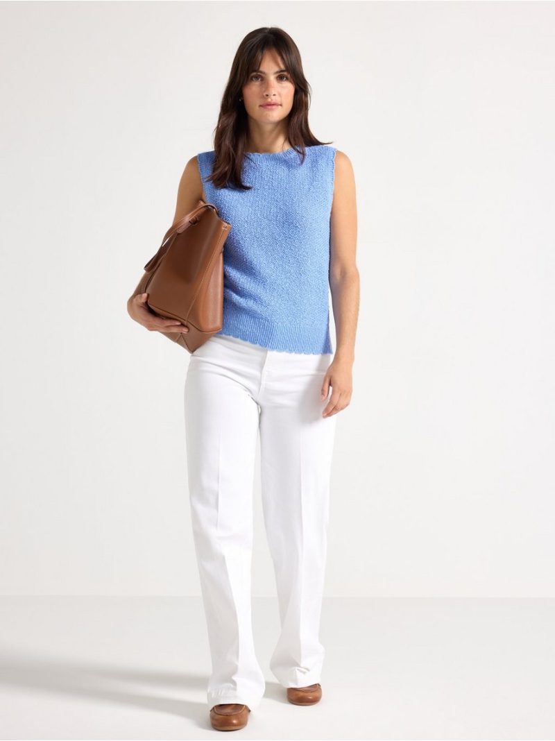 Knitted top with boat neck - 3006734-4114