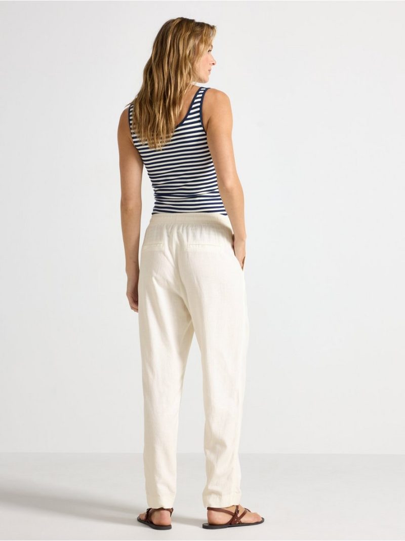AVA cropped tapered trousers in linen blend - 3006937-300