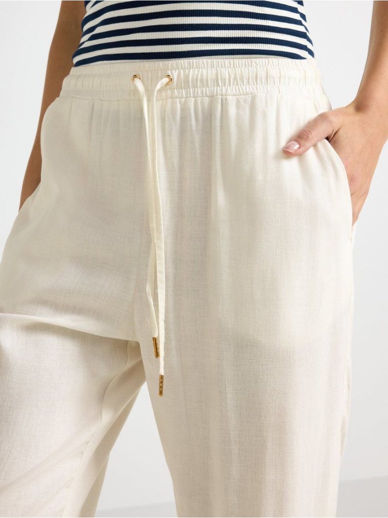 AVA cropped tapered trousers in linen blend - 3006937-300