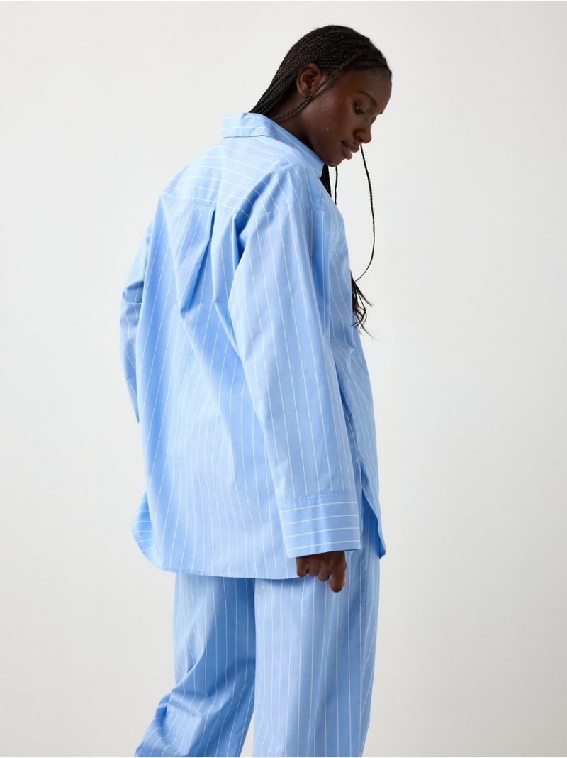 Oversized pyjama shirt in cotton poplin - 3006956-7483