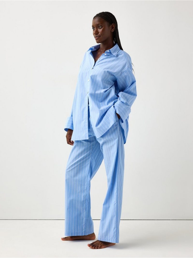 Oversized pyjama shirt in cotton poplin - 3006956-7483