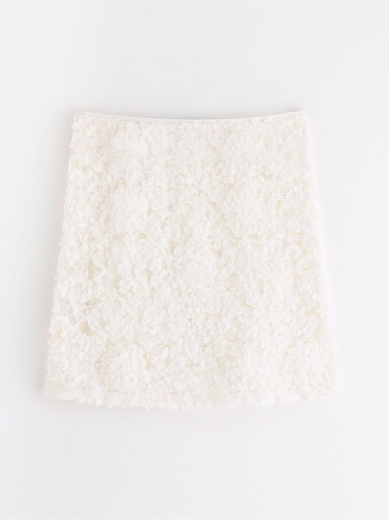 Mini skirt with flower lace - 3006957-300