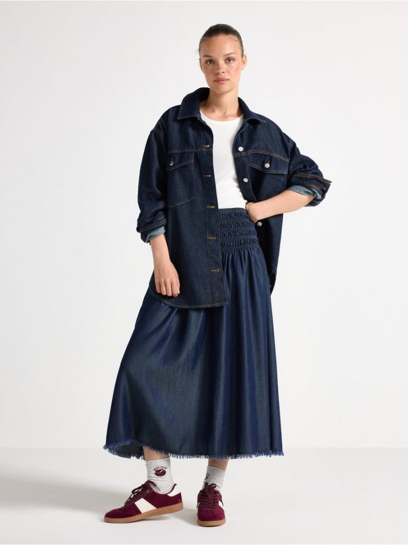 Midi skirt with denim look - 3007015-822