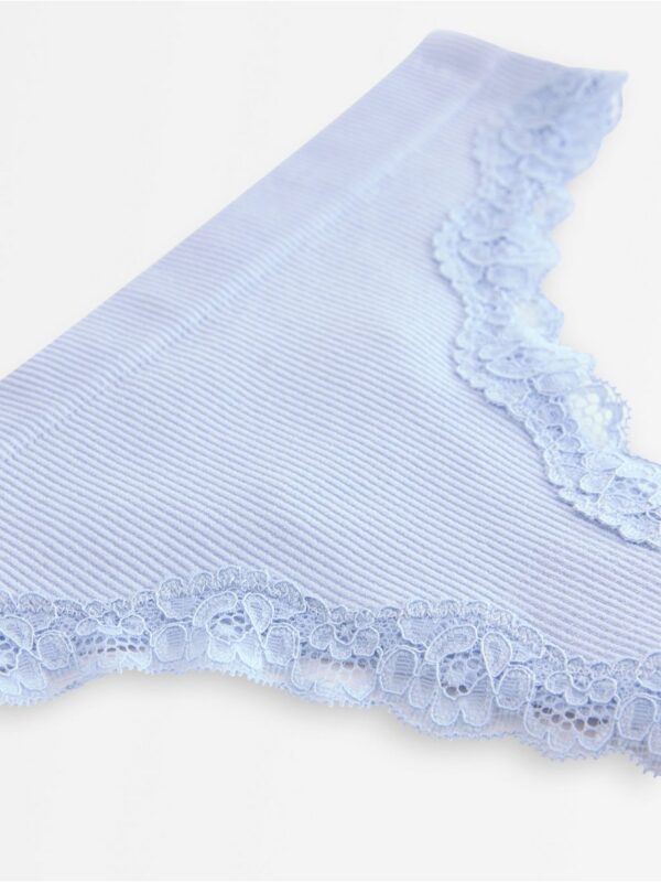 Ribbed seamless briefs with lace details - 3007053-2196
