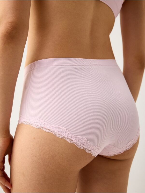 Ribbed briefs with high waist - 3007072-6667