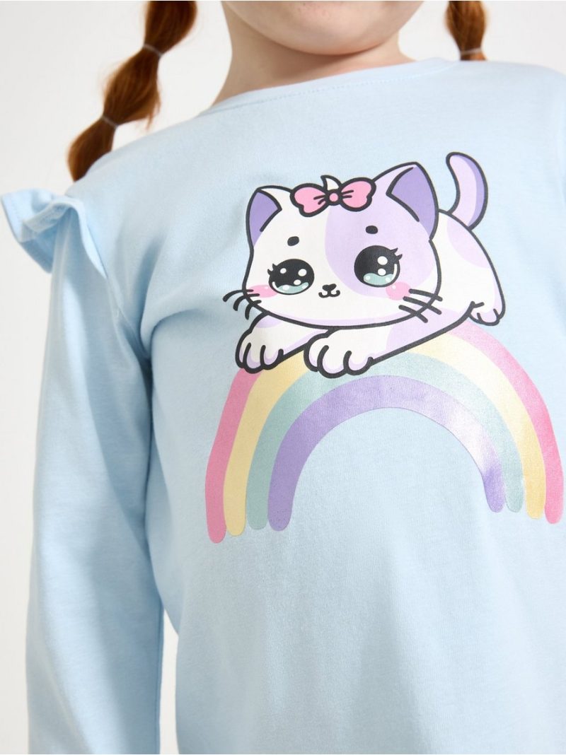 Long-sleeved top with frills - 3007089-6584