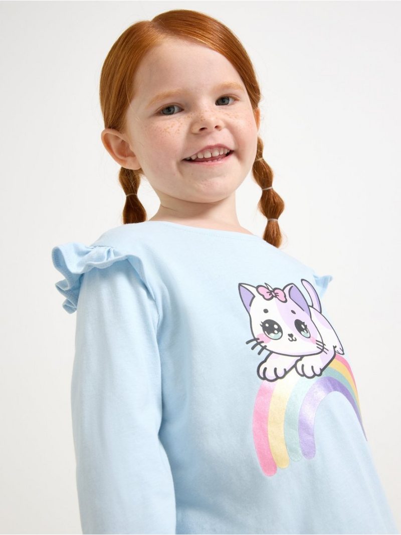 Long-sleeved top with frills - 3007089-6584