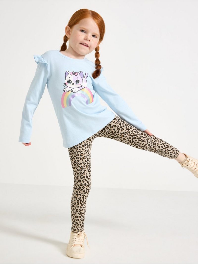 Long-sleeved top with frills - 3007089-6584