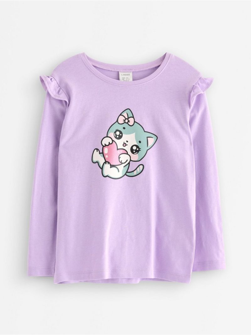 Long-sleeved top with frills - 3007089-7426