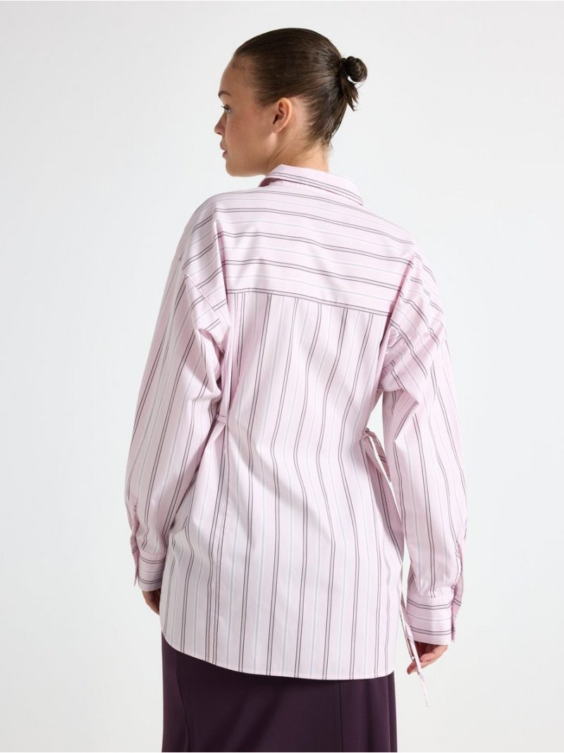 Shirt with self-tie band - 3007093-8413