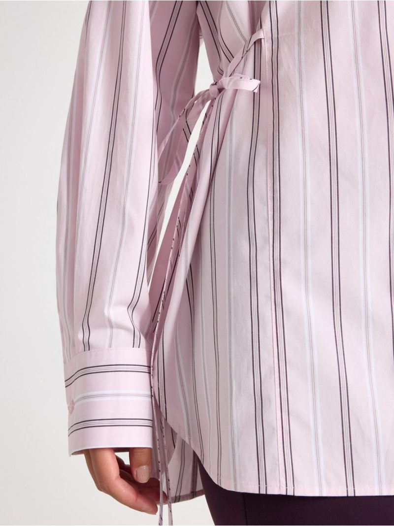 Shirt with self-tie band - 3007093-8413