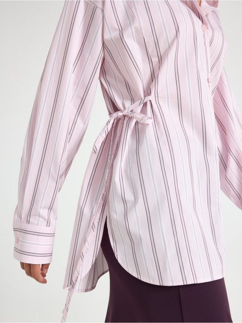 Shirt with self-tie band - 3007093-8413