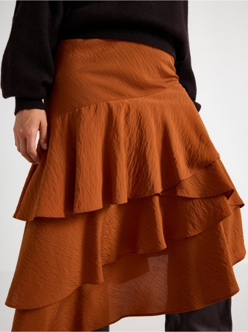 Midi skirt with flounces - 3007208-9512