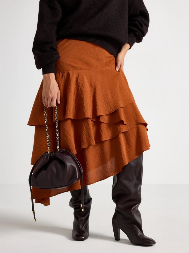 Midi skirt with flounces - 3007208-9512