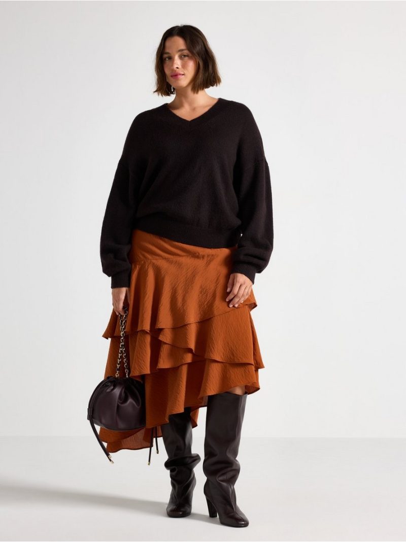 Midi skirt with flounces - 3007208-9512