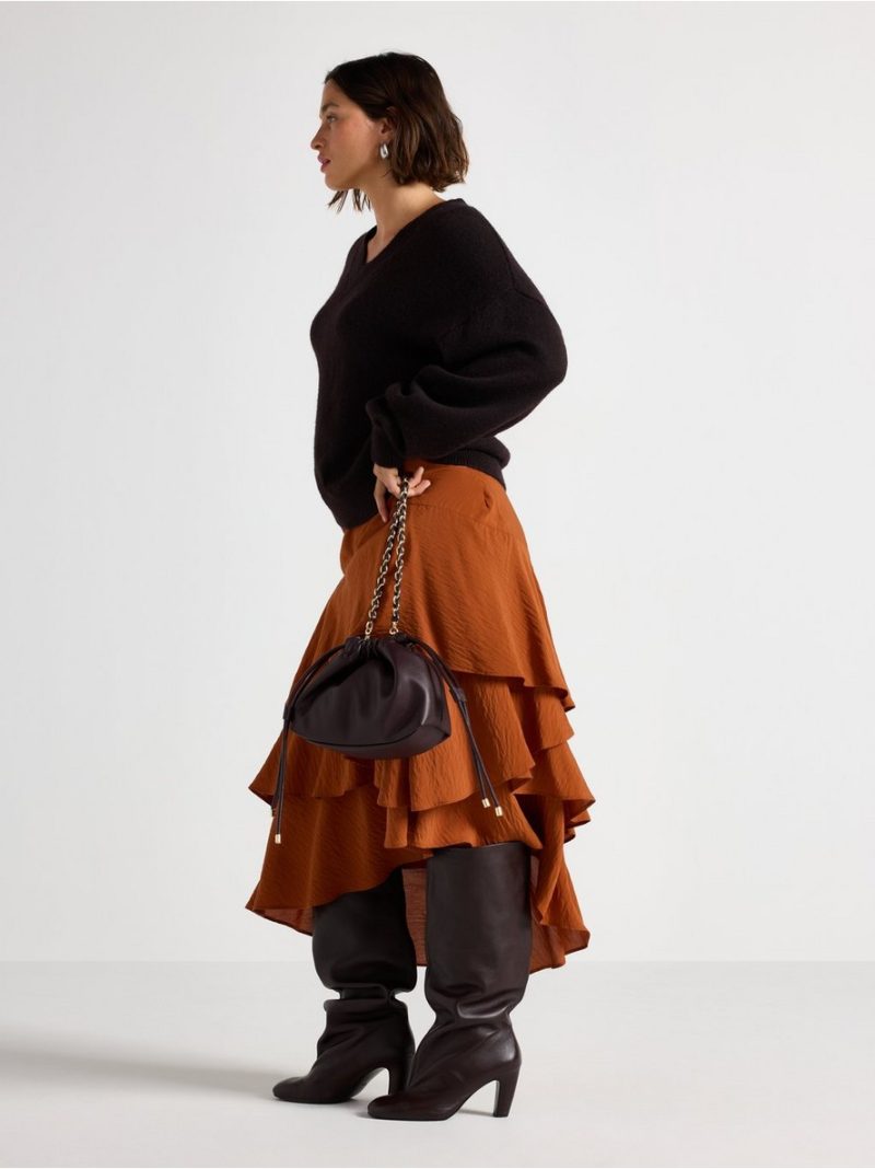 Midi skirt with flounces - 3007208-9512