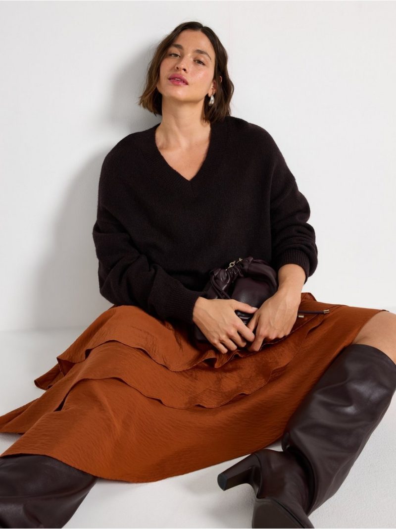 Midi skirt with flounces - 3007208-9512