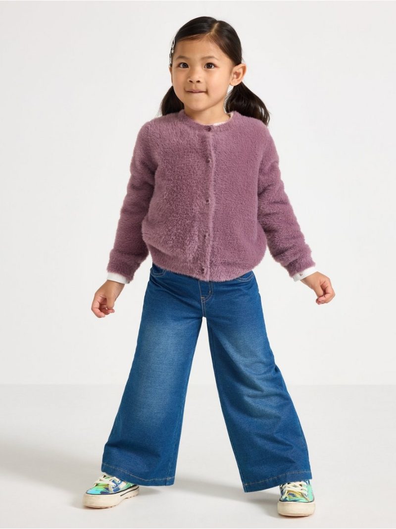 Cardigan in feather yarn - 3007369-9438