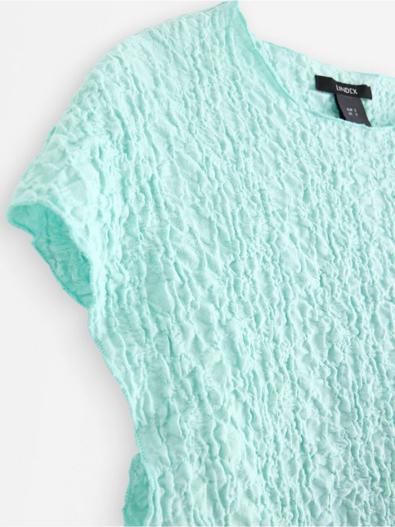 Short-sleeved top with structure - 3007671-7610