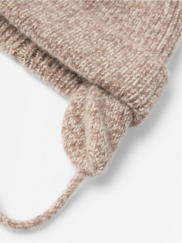 Knitted beanie in wool blend  with tie band - 3007739-4939
