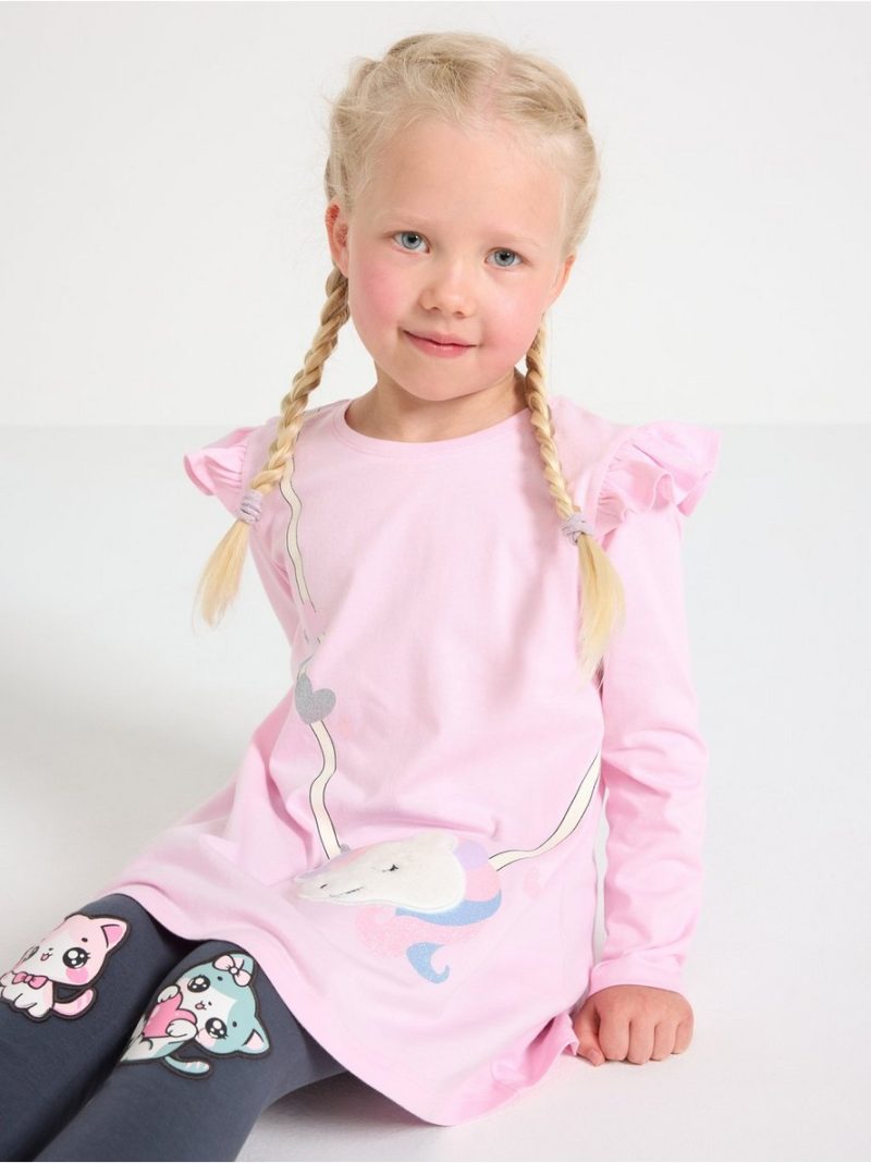 Long-sleeved tunic with frills - 3007844-3679