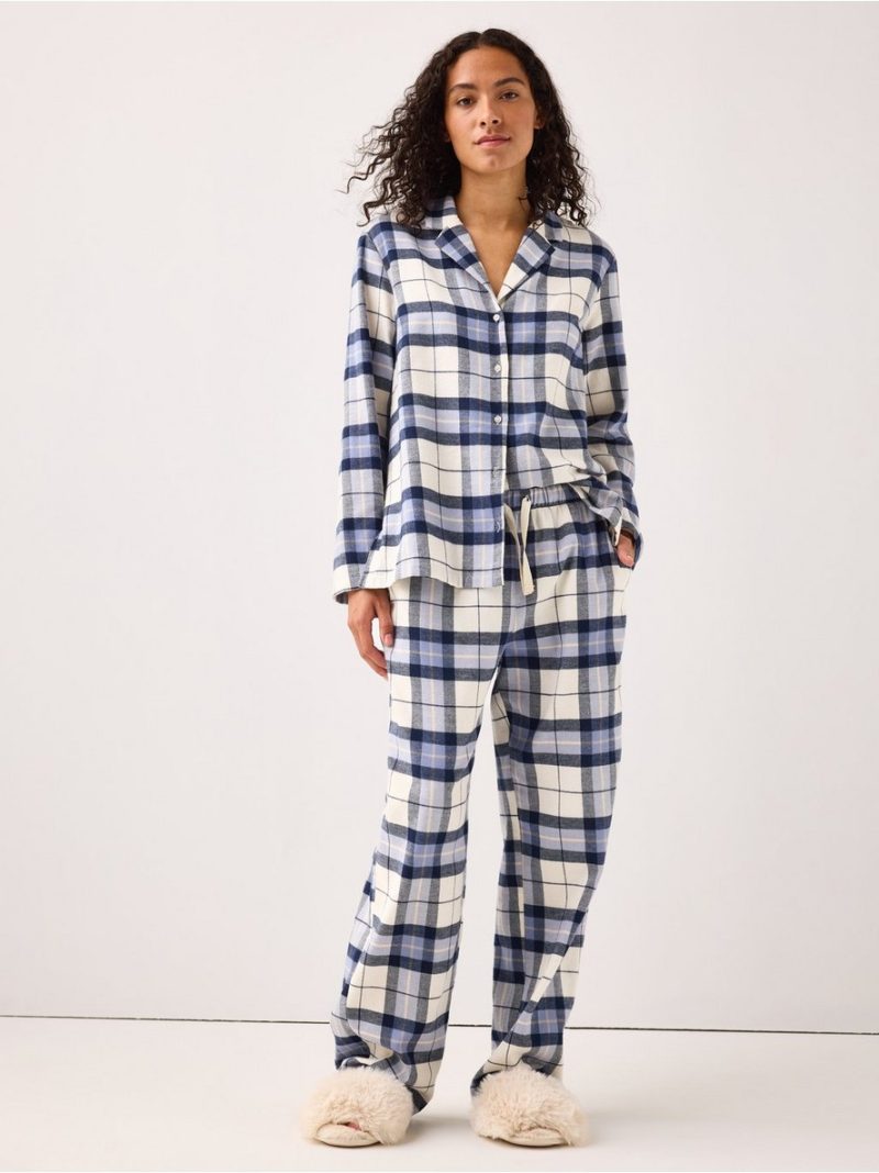 Pyjama trousers in flannel - 3007868-4595