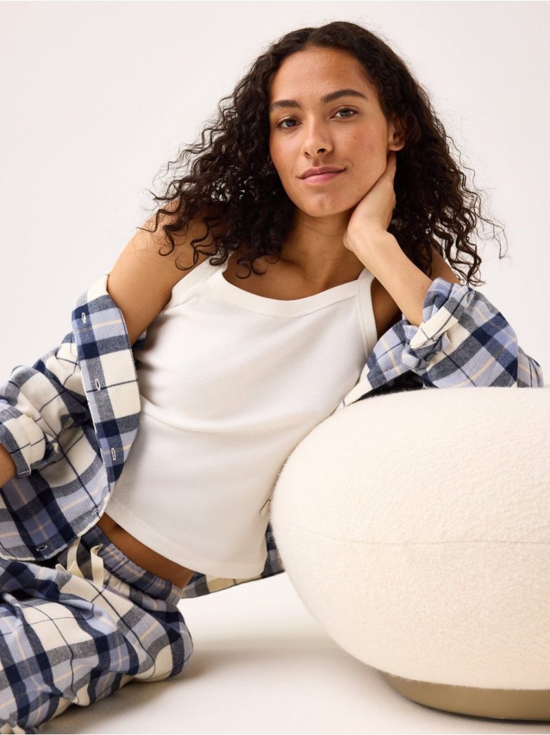Pyjama trousers in flannel - 3007868-4595