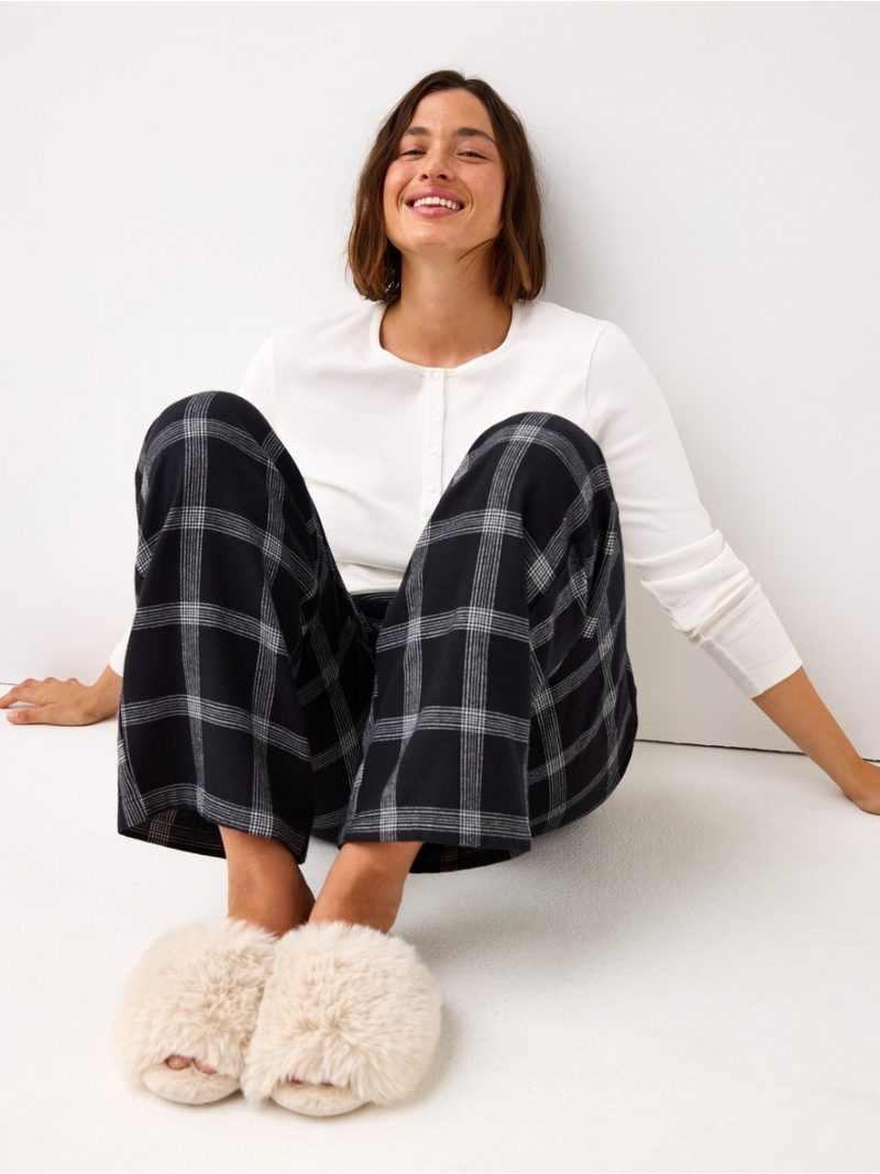 Pyjama trousers in flannel - 3007868-80