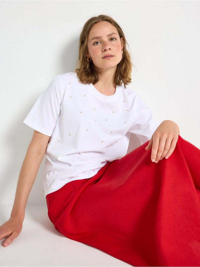 T-shirt with pearls - 3007973-70