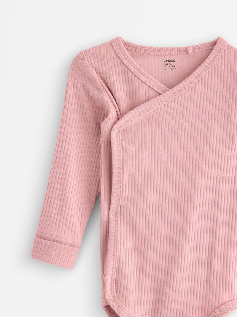 Ribbed wrap bodysuit - 3008025-7351