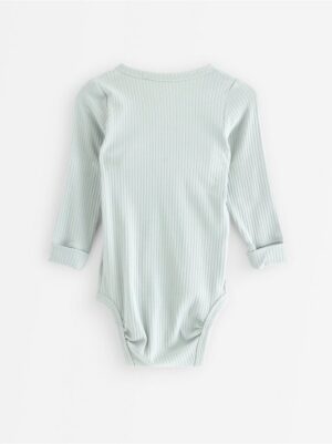 Ribbed wrap bodysuit - 3008025-7986