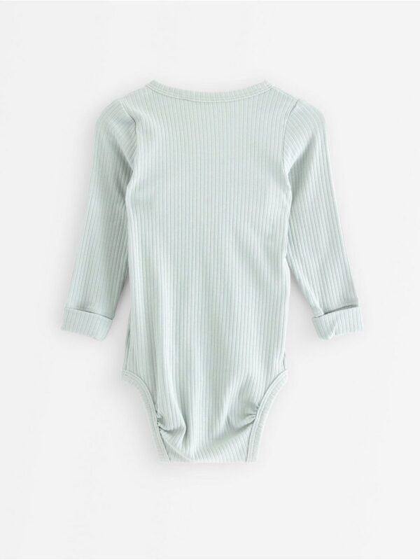 Ribbed wrap bodysuit - 3008025-7986