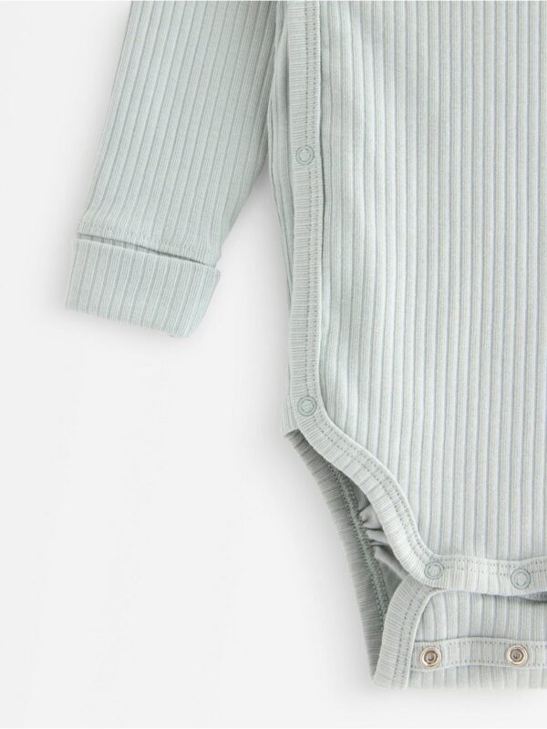 Ribbed wrap bodysuit - 3008025-7986