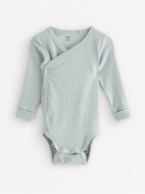 Ribbed wrap bodysuit - 3008025-7986