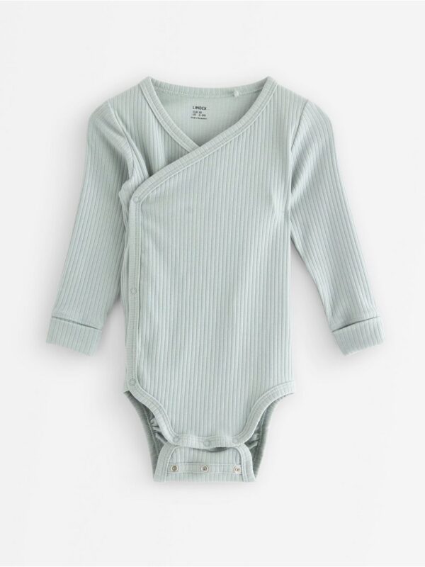 Ribbed wrap bodysuit - 3008025-7986