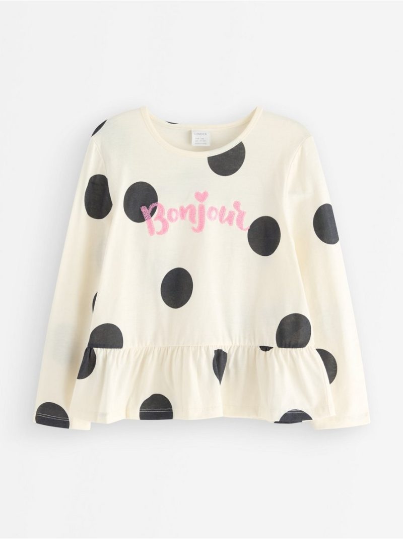 Majica - Long-sleeved top with flounce edge - 3008194-6728
