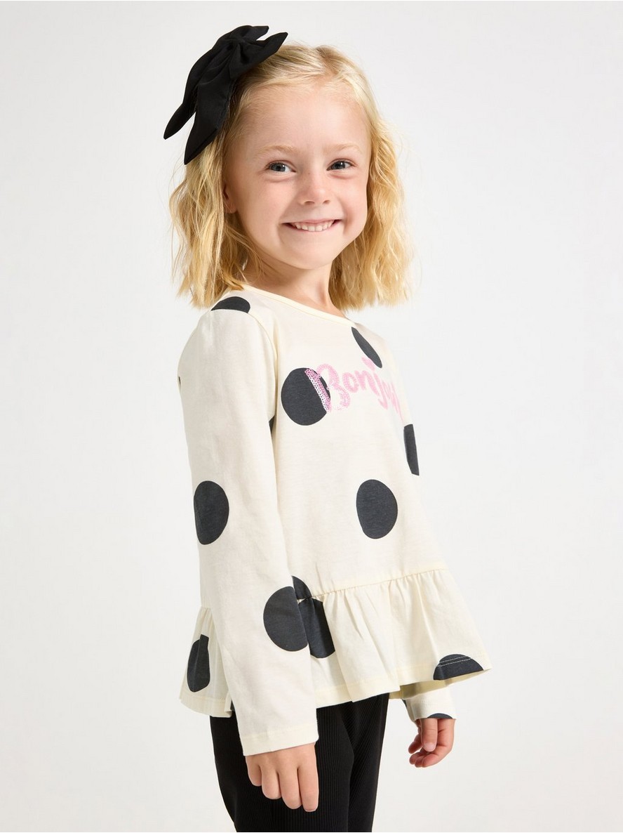 Majica - Long-sleeved top with flounce edge - 3008194-6728