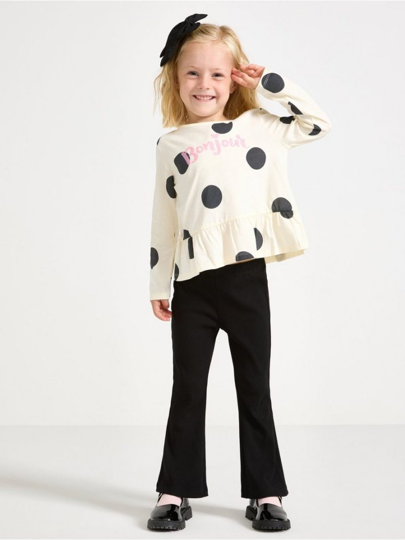 Majica - Long-sleeved top with flounce edge - 3008194-6728