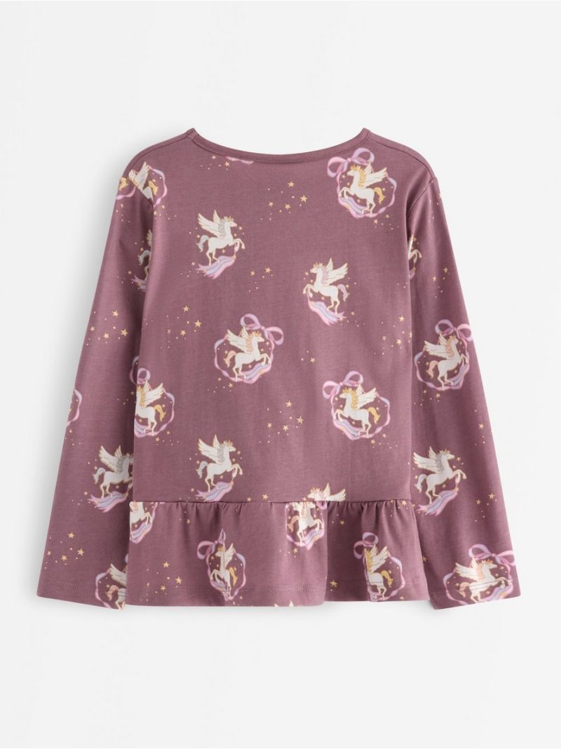 Long-sleeved top with flounce edge - 3008194-9438