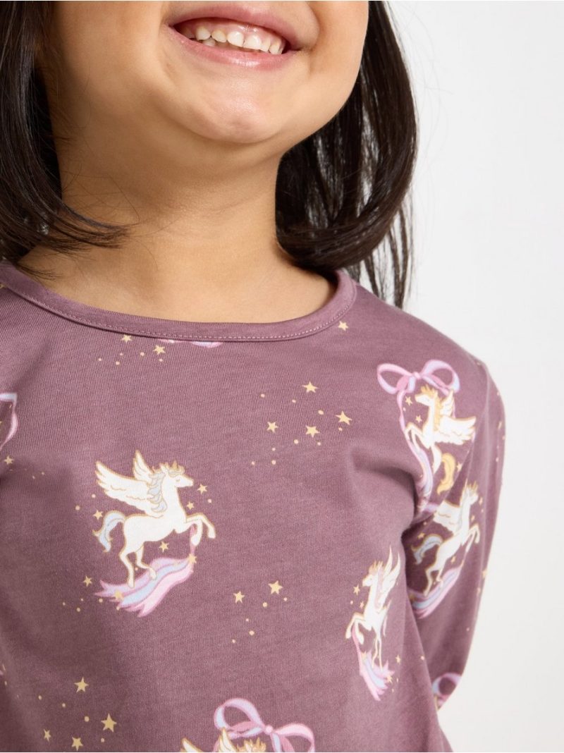 Long-sleeved top with flounce edge - 3008194-9438