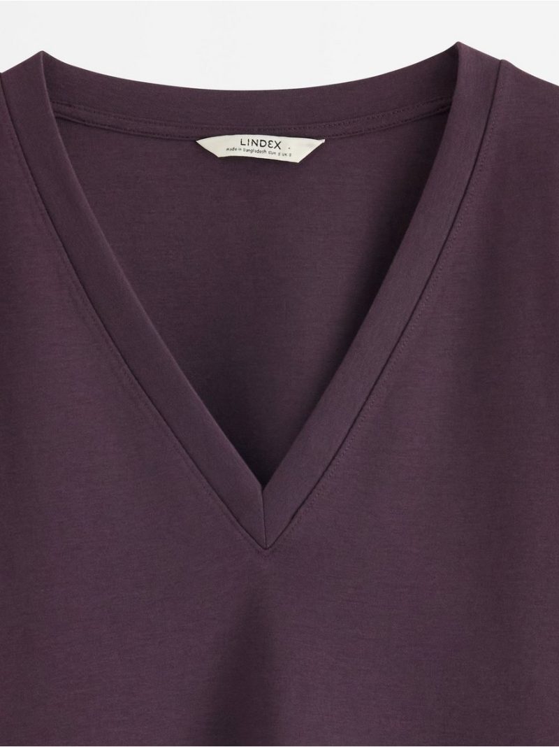 Majica - T-shirt with v-neck - 3008200-6940