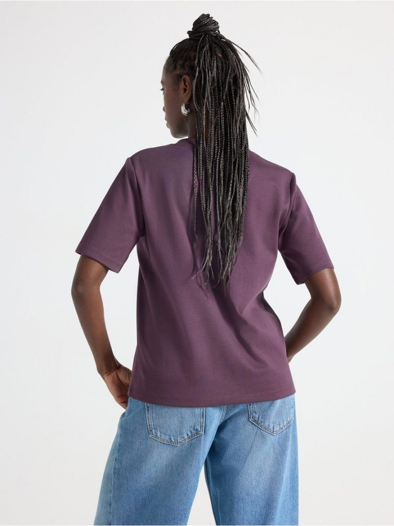 Majica - T-shirt with v-neck - 3008200-6940