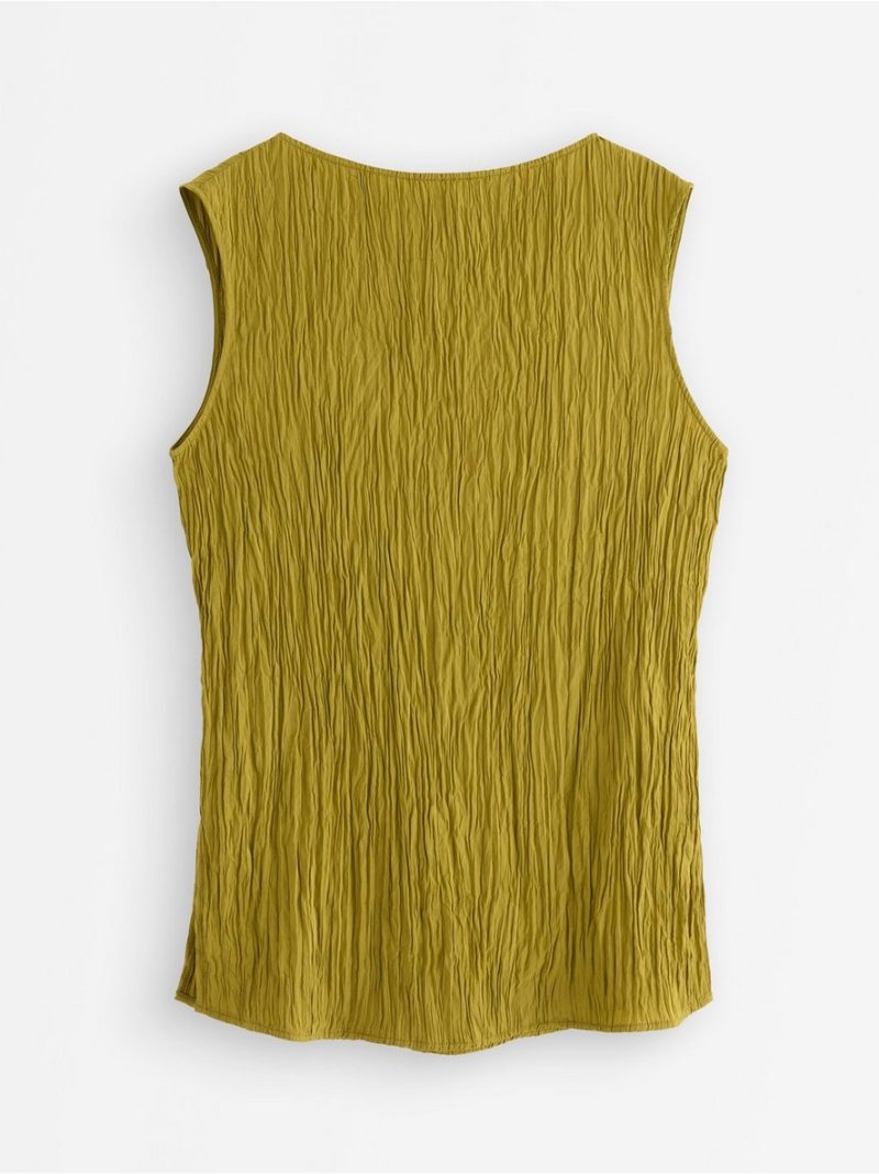 Crinkled sleeveless blouse - 3008226-2118