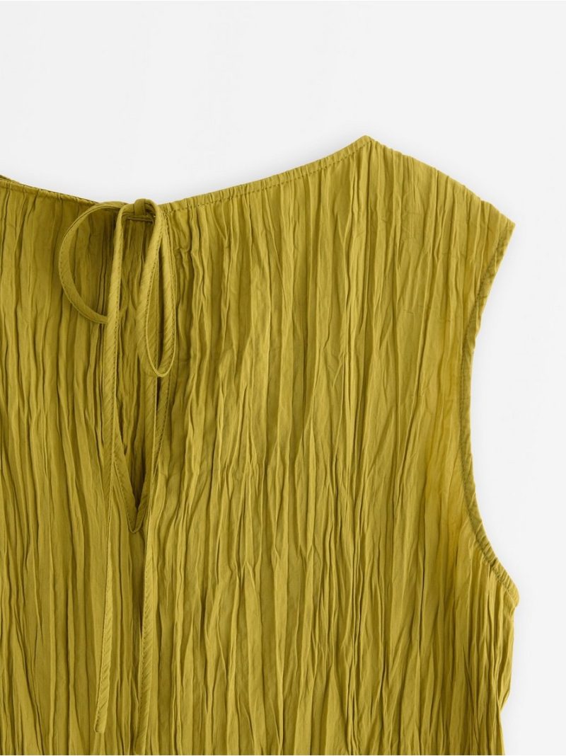 Crinkled sleeveless blouse - 3008226-2118